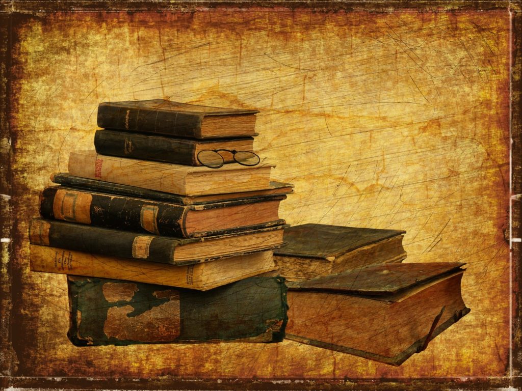 stack of books vintage background resources